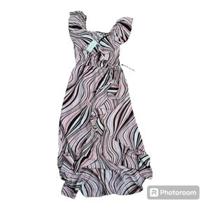 💕Indulge‎ wavy Striped maxi dress